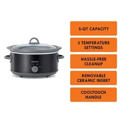 Enmore 5 Qt (4.7L) Slow Cooker, Black And Gray, Compact Countertop Cooking, Simple Dial Control, Easy To Use, Warm, Braise, Simmer, Sous Vide, Stew, Soup, Curry, Chili, Fondue, Yogurt 11 Enmore 5 Qt (4.7L) Slow Cooker, Black And Gray, Compact Countertop Cooking, Simple Dial Control, Easy To Use, Warm, Braise, Simmer, Sous Vide, Stew, Soup, Curry, Chili, Fondue, Yogurt -Kitchen Island Sale 41uu8fvflTL