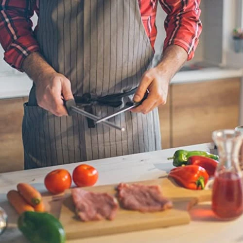 Stainless Steel Kitchen Knife Sharpener Rod - 12-inch Honing Steel Rod 2 Stainless Steel Kitchen Knife Sharpener Rod - 12-inch Honing Steel Rod - Image 2