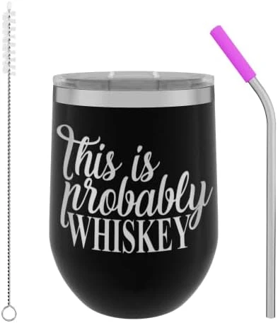 Unny Sayings - This Is Probably Whiskey - 12oz Tumbler With Lid And Straw - 100% Stainless Steel - Insulated Stemless Double Wall Vacuum Tumbler - Mom Dad Wife - Best Gift For Mens Woman Red 8 Unny Sayings - This Is Probably Whiskey - 12oz Tumbler With Lid And Straw - 100% Stainless Steel - Insulated Stemless Double Wall Vacuum Tumbler - Mom Dad Wife - Best Gift For Mens Woman Red - Image 8
