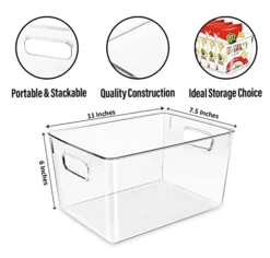 Clear Plastic Storage Bins, Perfect For Kitchen Organization Or Pantry Organization And Storage, Fridge Organizer Plastic Bins, Pantry Organization And Storage Bins, Cabinet Organizers -Kitchen Island Sale 41vB3EK0FSL