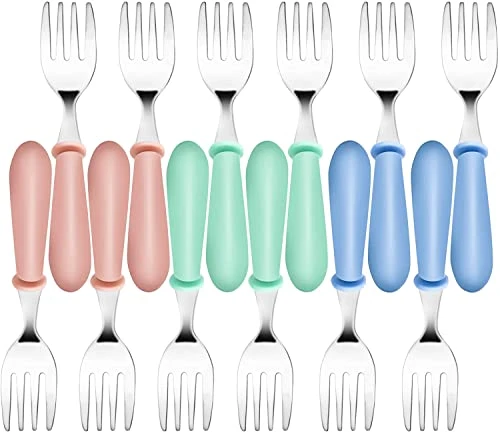 12PCS Toddler Forks Toddler Utensils,Stainless Steel Baby Forks,Kids Silverware Children's Cutlery Set For Self Feeding,BPA Free Kids Flatware Metal Forks For Boys Girls Safe Dining(Mixcolor 12 Forks) 1 12PCS Toddler Forks Toddler Utensils,Stainless Steel Baby Forks,Kids Silverware Children's Cutlery Set For Self Feeding,BPA Free Kids Flatware Metal Forks For Boys Girls Safe Dining(Mixcolor 12 Forks)