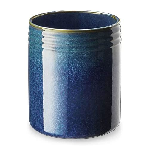 ZONESUM Kitchen Utensil Holder For Countertop, 7.2" Large Ceramic Utensil Crock With Table-Protection Cork Mat, Cooking Utensil Holder For Kitchen Decor, Starry Blue 1 ZONESUM Kitchen Utensil Holder For Countertop, 7.2" Large Ceramic Utensil Crock With Table-Protection Cork Mat, Cooking Utensil Holder For Kitchen Decor, Starry Blue