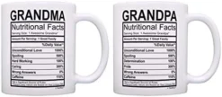 Mothers Day Gifts For Grandma Nutritional Facts Label Funny Gifts For Grandma Gag Gift Coffee Mug Tea Cup White -Kitchen Island Sale 41vRchkYaNL. AC