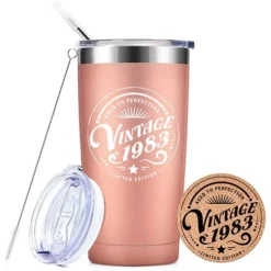 Mothers Day 40th Birthday Gifts For Women, 1983 Vintage 20 Oz Tumbler- Turning 40th Gifts - 40 Year Old Birthday Gifts For Mom, Wife, Sisters