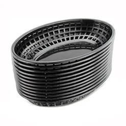 Plastic Oval Fast Food Baskets Fryer Basket For Party,Set Of 12 (Black) (Black) -Kitchen Island Sale 41wA0z4lqDS