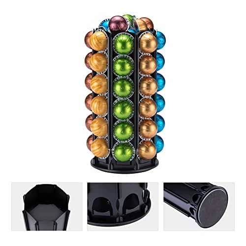 For Nespresso Pods Holder With Central Additional Pods Storage (Carousel-60+ Pods) 4 For Nespresso Pods Holder With Central Additional Pods Storage (Carousel-60+ Pods) - Image 4