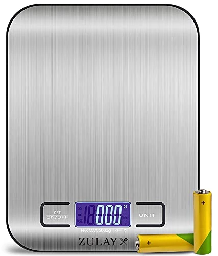 Digital Food Scale - 304 Stainless Steel Kitchen Scale - Features LCD Screen, Measures 5 Different Units Including Grams & Ounces - For Baking, Cooking, Weight Loss Keto & Meal Preps 1 Digital Food Scale - 304 Stainless Steel Kitchen Scale - Features LCD Screen, Measures 5 Different Units Including Grams & Ounces - For Baking, Cooking, Weight Loss Keto & Meal Preps