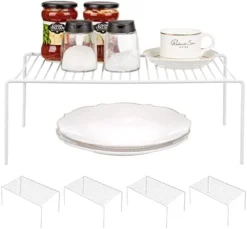 GEDLIRE Kitchen Cabinet Shelf Organizer Set Of 2, Large (15.7 X 9.4 Inch) Metal Wire Pantry Storage Shelves, Dish Plate Racks For Cabinets, Freezer, Counter, Cupboard Organizers And Storage, White -Kitchen Island Sale 41wOLh 3OUL. AC