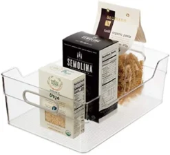 Cabinet/Drawer High Wall Storage Bin - 14" X 5", Clear/Gray, Ideal For Kitchen Organization, Pantry Storage, Fridge Organizing -Kitchen Island Sale 41wRkeLXAL. AC