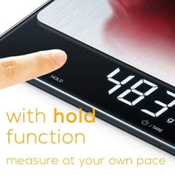 Beurer KS34 Digital Kitchen Scale - Precise Scale For Food Ounces And Grams, 33lbs Capacity, XL Weighing Platform For Meal Prep, Magic Display, Tare Function - Batteries Included - Black Glass 10 Beurer KS34 Digital Kitchen Scale - Precise Scale For Food Ounces And Grams, 33lbs Capacity, XL Weighing Platform For Meal Prep, Magic Display, Tare Function - Batteries Included - Black Glass -Kitchen Island Sale 41wRp4gCd7L