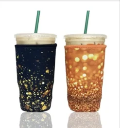 Axendale And Co Reusable Neoprene Insulator Sleeves For Iced Coffee And Cold Drink Cups (2 PK Medium 22-24oz, Black Smooth) -Kitchen Island Sale 41wZ6NbeWL. AC