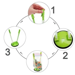 Baggy Rack Hands-Free Clip Food Storage Freezer Baggy Holder,Bag Holder For Plastic Bags Stand/Pack Of 2 Green -Kitchen Island Sale 41wcHobG4ML 1
