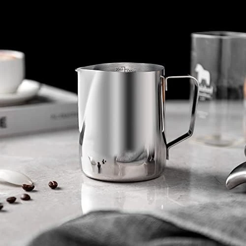 Stainless Steel Milk Frothing Pitcher 20 Oz (600 Ml) Espresso Steaming Coffee Barista Craft Latte Cappuccino Milk Cream Frother Cup Pitcher Milk Jug Coffee Maker Espresso Machines, Polished Finished 8 Stainless Steel Milk Frothing Pitcher 20 Oz (600 Ml) Espresso Steaming Coffee Barista Craft Latte Cappuccino Milk Cream Frother Cup Pitcher Milk Jug Coffee Maker Espresso Machines, Polished Finished - Image 8
