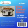30 Count Large Crock Pot & Slow Cooker Liners - 22”x12” 3 To 7 Quart Easy Clean Up Plastic Bags For Crockpot, Aluminum Cooking Trays, Pans - Non-Stick & Oven/Microwave Safe - By HomeyGear