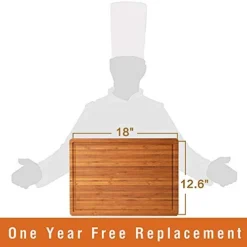 Bamboo Wood Cutting Board For Kitchen, 18" Large Cheese Charcuterie Chopping Block With Side Handles And Juice Grooves -Kitchen Island Sale 41xEqF1mBDL