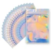 100 Pieces Resealable Smell Proof Bags - 4 X 6 Inches Foil Pouch Bags， Flat Clear Ziplock Food Storage Bags Plastic Packaging Foil Mylar Bags For Party Favor Food Storage (Holographic Rainbow Color)