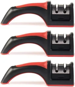 HUJI Professional Kitchen 2 Stage Chefs Knife Sharpener Help Repair, Restore, And Polish Blades With Soft Grip Safety Handle, Easy To Use -Kitchen Island Sale 41xOnMpdUDL. AC