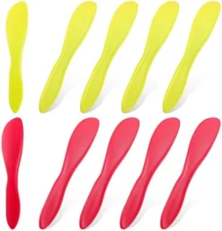 10 Pieces Plastic Butter Spreader Multi Purpose Butter Knife Spreader Versatile Butter Knife Frosting Knives For Soft Cheese Butter Cream Icing, Red And Yellow, 7 X 1.4 Inch -Kitchen Island Sale 41xZGTWaqrL. AC