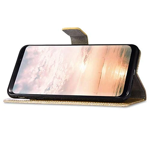 Compatible With Samsung Galaxy Note 9 Case Glitter Shiny Butterfly Rhinestone Floral Pu Leather Diamond Flash Bling Wallet Strap Case With Card Holder Magnetic Stand Flip Cover Case,Gold 4 Compatible With Samsung Galaxy Note 9 Case Glitter Shiny Butterfly Rhinestone Floral Pu Leather Diamond Flash Bling Wallet Strap Case With Card Holder Magnetic Stand Flip Cover Case,Gold - Image 4