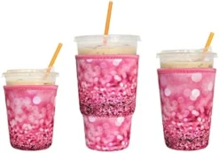 3 Pack Reusable Iced Coffee Sleeves - Xumbtvs Insulator Sleeve For Cold Beverages, Neoprene Cup Holder For Starbucks Coffee, Dunkin Coffee, More (Leopard Print) -Kitchen Island Sale 41y7QZX2MkL. AC