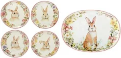 Easter Garden 8.5" Dessert/Salad Plate, Set Of 4 Assorted Designs, Multicolored -Kitchen Island Sale 41yJAZ3W2FL. AC
