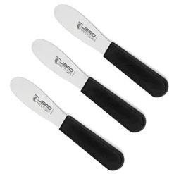 4 In. Spreader/Sandwich Knife - 3 Pack - Serrated On One Side - Durable High Carbon Stainless Steel - European Quality - Sandwich Spreader