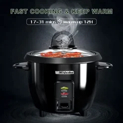 Rice Cooker 10 Cups Uncooked & Food Steamer (20 Cooked), Electric Rice Cooker Fast Cooking With Keep Warm, Removable Non-stick Pot, All-In-One Cooker For Grains, Soups, Oatmeal Or Veggies - Black -Kitchen Island Sale 41zDSCNxsKL