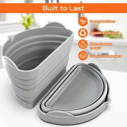 Slow Cooker Liners, Silicone Slow Cooker Divider Insert With Handle & Spout For 6 Qt Pot, Reusable & Leakproof Silicone Cooking Liners And Pot Holder Set,BPA Free,Dishwasher Safe (Grey) -Kitchen Island Sale 41zHaQdxWOL