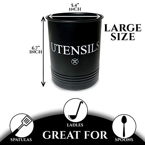 Utensil Holder Large Crocks Kitchen (black) 3 Utensil Holder Large Crocks Kitchen (black) - Image 3