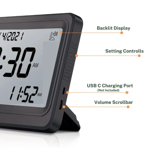 Automatic Worldwide Digital 8 Azan Prayer Sounds Islamic Wall And Desk Clock For USA FAJ-113 - Jet Black 2 Automatic Worldwide Digital 8 Azan Prayer Sounds Islamic Wall And Desk Clock For USA FAJ-113 - Jet Black - Image 2