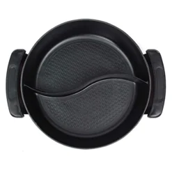 AYMAYA Soup Pot, Electric Hot Pot Non-Stick Thicken Home Kitchen Cookware Soup Cooking Pot Smokeless Twin Divided Shabu Pot