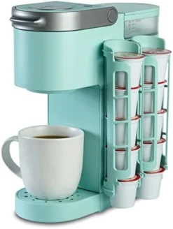 K Cup Holder For Keurig K-cup,Coffee Pod Storage, Side Mount | Wall Mount, Perfect For Small Counters (2 Rows/For 10 K Cups, OASIS BLUE) -Kitchen Island Sale 41zrRxRputL. AC