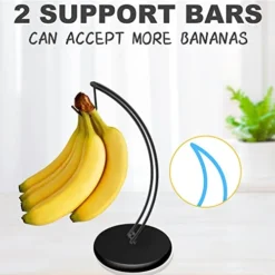 Signice Banana Holder Stand - Newest Patented Modern Banana Tree Hanger With Wood Base Stainless Steel Banana Rack For Home Kitchen Use,Doesn't Tip Over (Full Black) -Kitchen Island Sale 41zrYLBJrrL