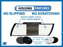 Premium Black Stainless Metal Dishwasher Magnet Clean Dirty Sign Indicator | Dish Nanny | With Padded Magnets Or Double Sided Stick Tape (Black Stainless) -Kitchen Island Sale 41zsTNIyR1L