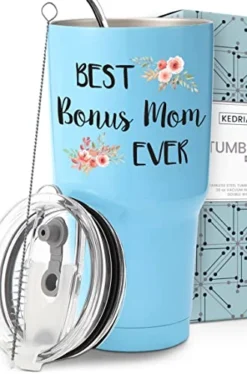 Stepmom Tumbler 30oz, Best Bonus Mom Ever Gifts, Step Mom Gifts For Your Second Mom, Bonus Mom Mothers Day Gifts For Stepmoms, Bonus Mom Gifts For Mothers Day Gifts For Step Mom Birthday Gifts