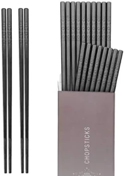 10 Pairs Fiberglass Chopsticks - Reusable Chopsticks Dishwasher Safe, 9 1/2 Inches - Black -Kitchen Island Sale 41zxMnvpVQL. AC