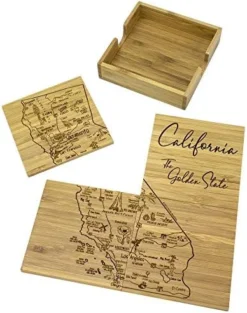 Florida State Puzzle 4 Piece Bamboo Coaster Set With Case -Kitchen Island Sale 51 B 5NmgSL. AC