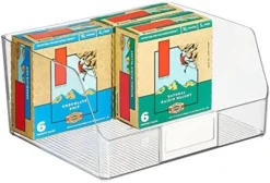 Wide Plastic Kitchen Food Storage Organizer Bin Basket With Open Front And Built-In Label Holder For Cabinets, Pantry - 12 Inch Width - 4 Pack - Clear -Kitchen Island Sale 51 G2ZNZGWL. AC