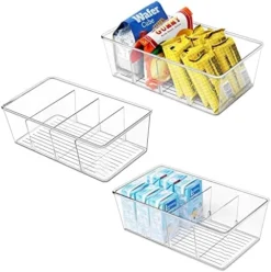 Wilfox Pantry Organizer, 5 Pack Clear Organizer Bins With Removable Dividers,Pantry Organization And Storage, Fridge Organizer And Cabinet Organizer For Snack, Pouches, Spice Packets -Kitchen Island Sale 51 HQegvFCL. AC