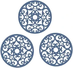 Silicone Trivet Mat 3 Set In Heart Design Trivets. Hot Pan Holder Hot Pads For Countertop & Table. Non Slip, Serving Dishes Plates. Dishwasher Safe, Heat Resistant Kitchen Gadgets, Black -Kitchen Island Sale 51 KDmu7RMS. AC