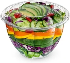 [50 Sets - 32 Oz.] Clear Plastic Salad Bowls To Go With Airtight Lids -Kitchen Island Sale 51 KwMya0dL. AC