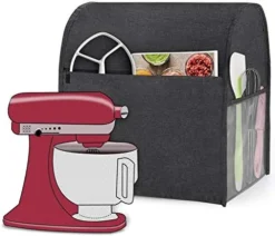 Uxja Dust Cover Compatible With 6-8 Quart KitchenAid Mixers, Dust Cover With Cloudy Side Pockets For 6-8 Quart Stand Mixers And Extra Accessories, Black -Kitchen Island Sale 51 dURq25VL. AC