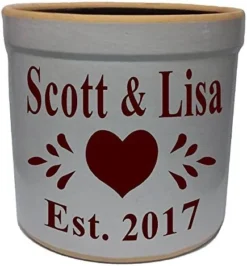 2 Gallon Personalized Stoneware Crock - Heart -Kitchen Island Sale 5104hDjP8rL. AC 1