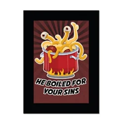 M Flying Spaghetti Monster He Boiled For Your Sins Refrigerator Magnet - [3" X 2"]