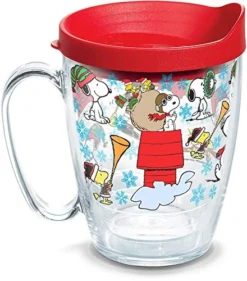 Tervis Peanuts Christmas Collage Made In USA Double Walled Insulated Tumbler Cup Keeps Drinks Cold & Hot, 16oz Mug, Classic
