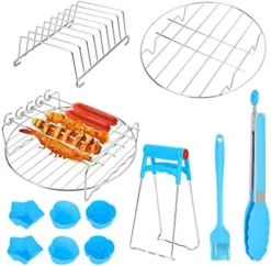 Air Fryer Accessories 12PCS For Gowise Gourmia Ultrean Ninja COSORI Power XL Air Fryer Fit All 5.3QT - 8QT Power Deep Hot Air Fryer -Kitchen Island Sale 510Fu9NveIL. AC