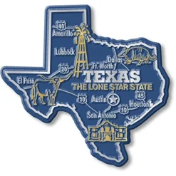 Texas Giant State Magnet By Classic Magnets, 3.9" X 3.7", Collectible Souvenirs Made In The USA