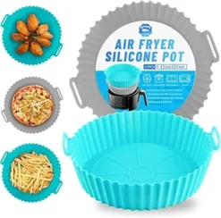 2-Pack Air Fryer Silicone Liners Pot For 3 To 5 QT, Silicone Air Fryer Liners Basket, Food Safe Air Fryer Oven Accessories, Reusable Air Fryer Silicone Liners Inserts (Top 8in,Bottom 6.8in) -Kitchen Island Sale 510UMteJBVL. AC