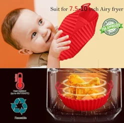 Fryer Silicone Liner, 2 Pcs Round 9.5inch Baking Parchment Air Fryer Silicone Pot,Oil Resistant Extra Large Food Grade Baking Liner For Baking Roasting Microfwave Air Fryer 3QT Above (9.5inch) 12 Fryer Silicone Liner, 2 Pcs Round 9.5inch Baking Parchment Air Fryer Silicone Pot,Oil Resistant Extra Large Food Grade Baking Liner For Baking Roasting Microfwave Air Fryer 3QT Above (9.5inch) -Kitchen Island Sale 510btM3LrEL