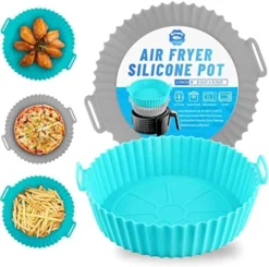 2-Pack Air Fryer Silicone Liners Pot For 3 To 5 QT, Silicone Air Fryer Liners Basket, Food Safe Air Fryer Oven Accessories, Reusable Air Fryer Silicone Liners Inserts (Top 8in,Bottom 6.8in) -Kitchen Island Sale 510czCmI43L. AC